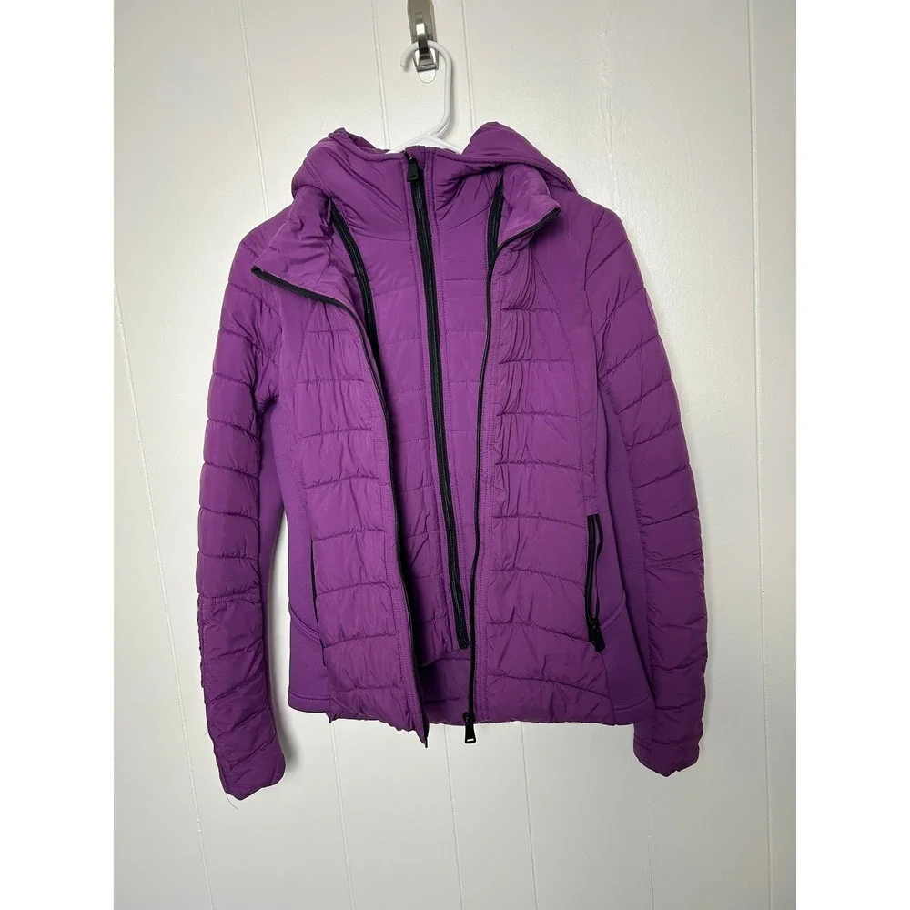 Bernardo Performance Hooded Quilted Water Repellent Jacket Purple Size S outdoor